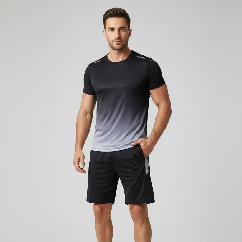 Mens Activewear Set - Breathable T-Shirt & Shorts