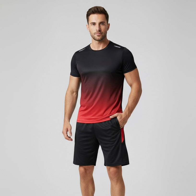 Mens Activewear Set - Breathable T-Shirt & Shorts