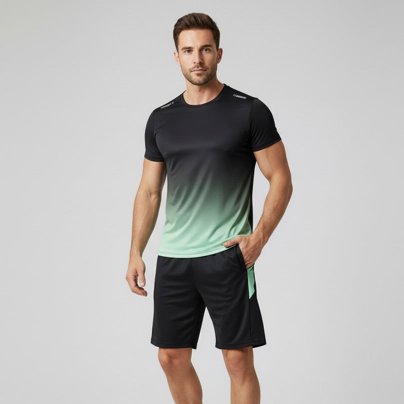 Mens Activewear Set - Breathable T-Shirt & Shorts
