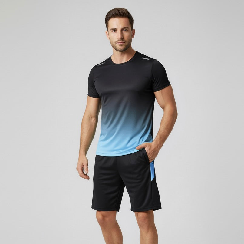 Mens Activewear Set - Breathable T-Shirt & Shorts