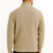 Mens Half Zip Knit Sweater – Classic Textured Everyday Style