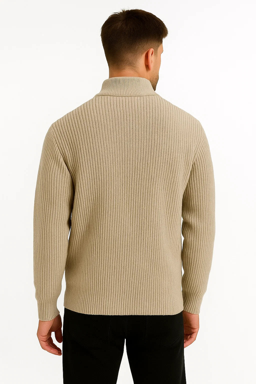 Mens Half Zip Knit Sweater – Classic Textured Everyday Style