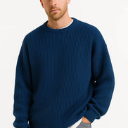 Mens Oversized Knit Sweater – Relaxed Ribbed Everyday Style