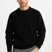 Mens Oversized Knit Sweater – Relaxed Ribbed Everyday Style