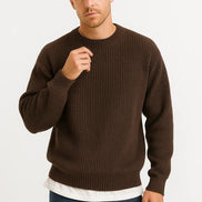 Mens Oversized Knit Sweater – Relaxed Ribbed Everyday Style