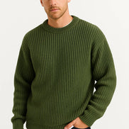 Mens Oversized Knit Sweater – Relaxed Ribbed Everyday Style