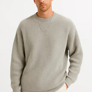 Mens Oversized Knit Sweater – Relaxed Ribbed Everyday Style