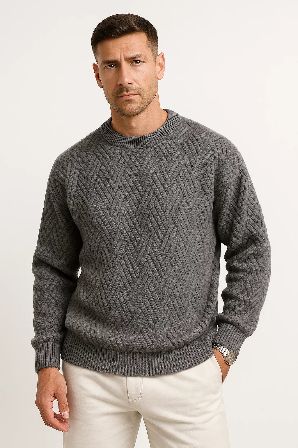 Mens Knit Sweater – Refined Pattern Everyday Style