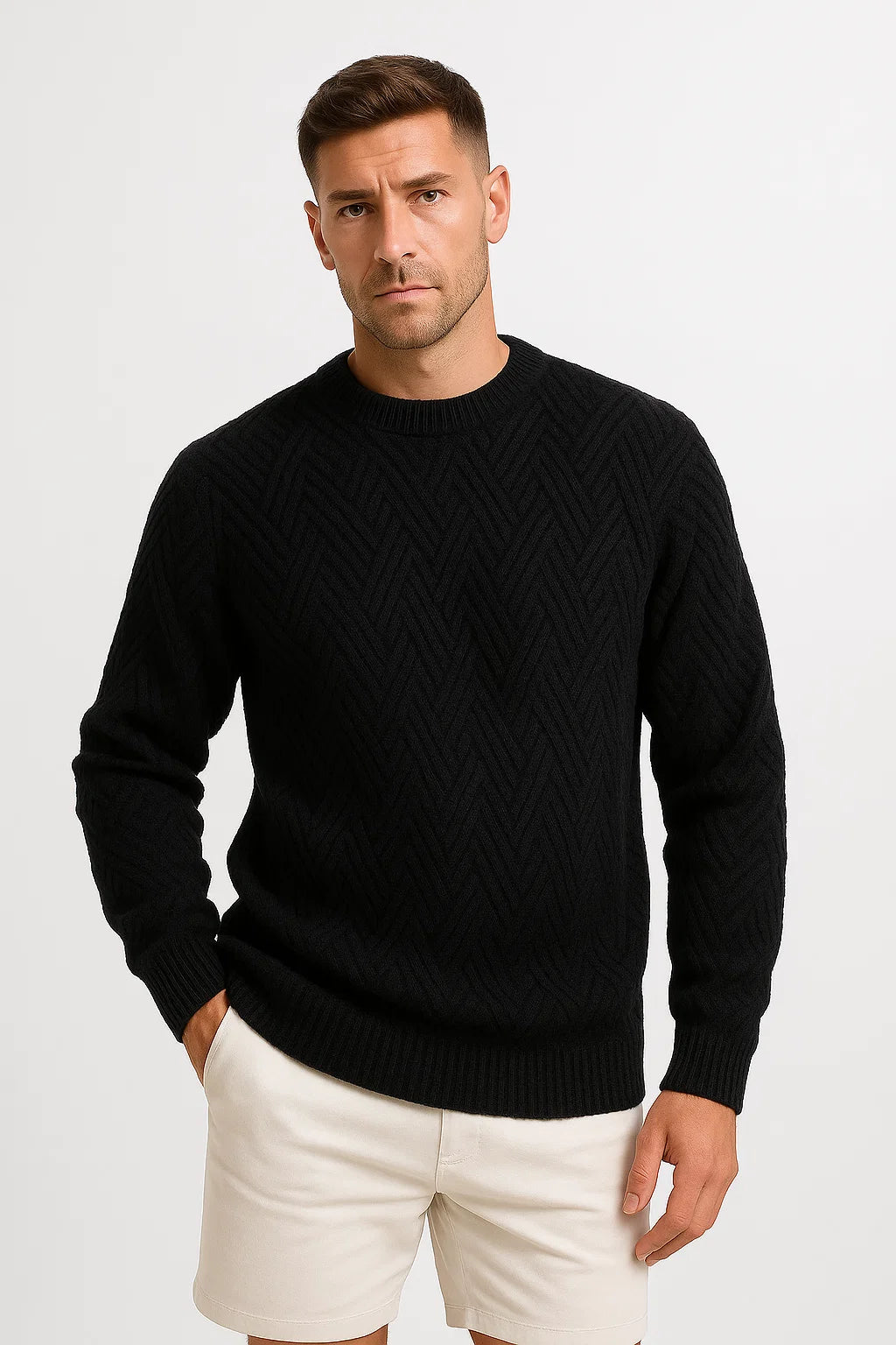 Mens Knit Sweater – Refined Pattern Everyday Style