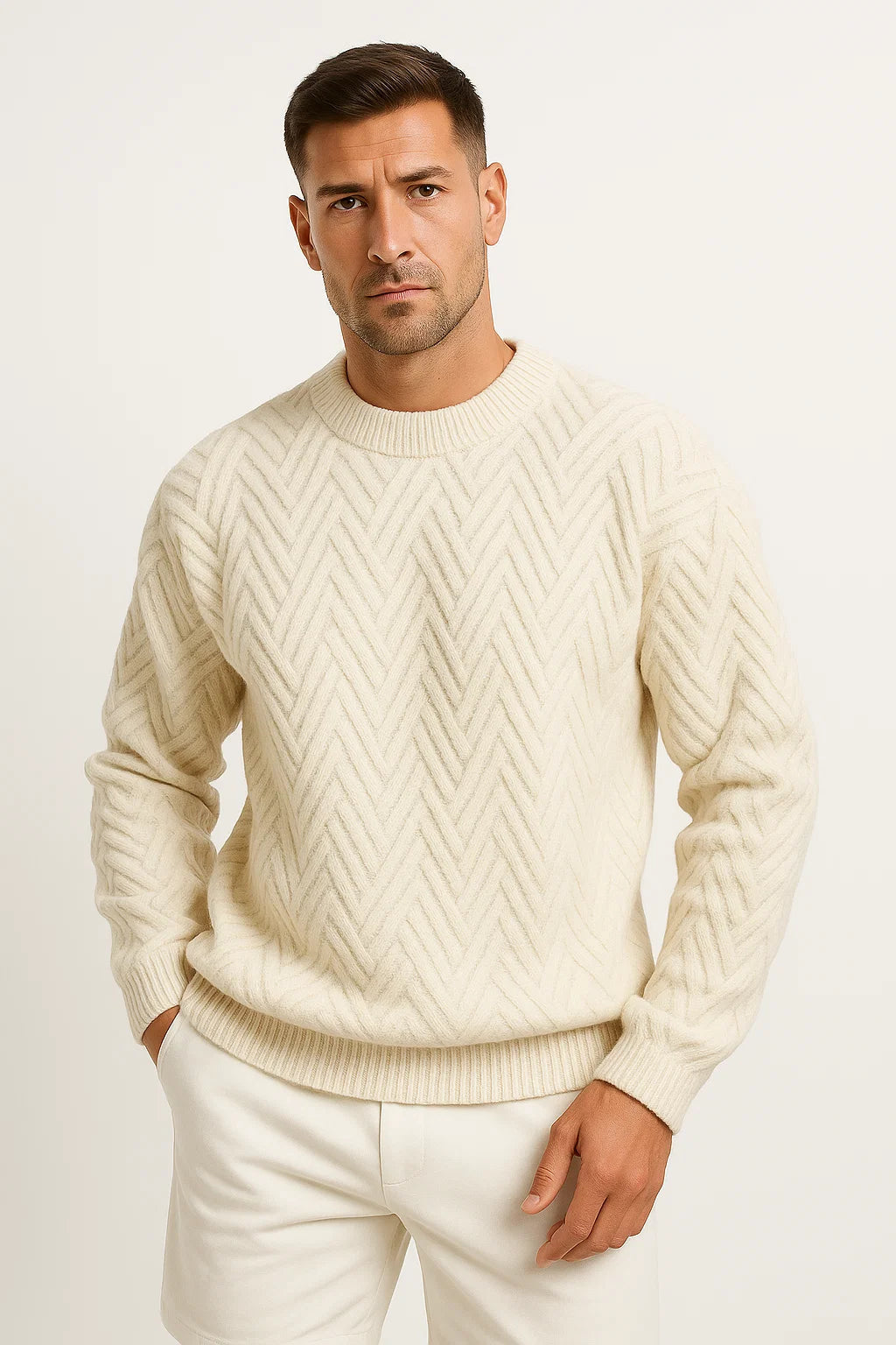 Mens Knit Sweater – Refined Pattern Everyday Style