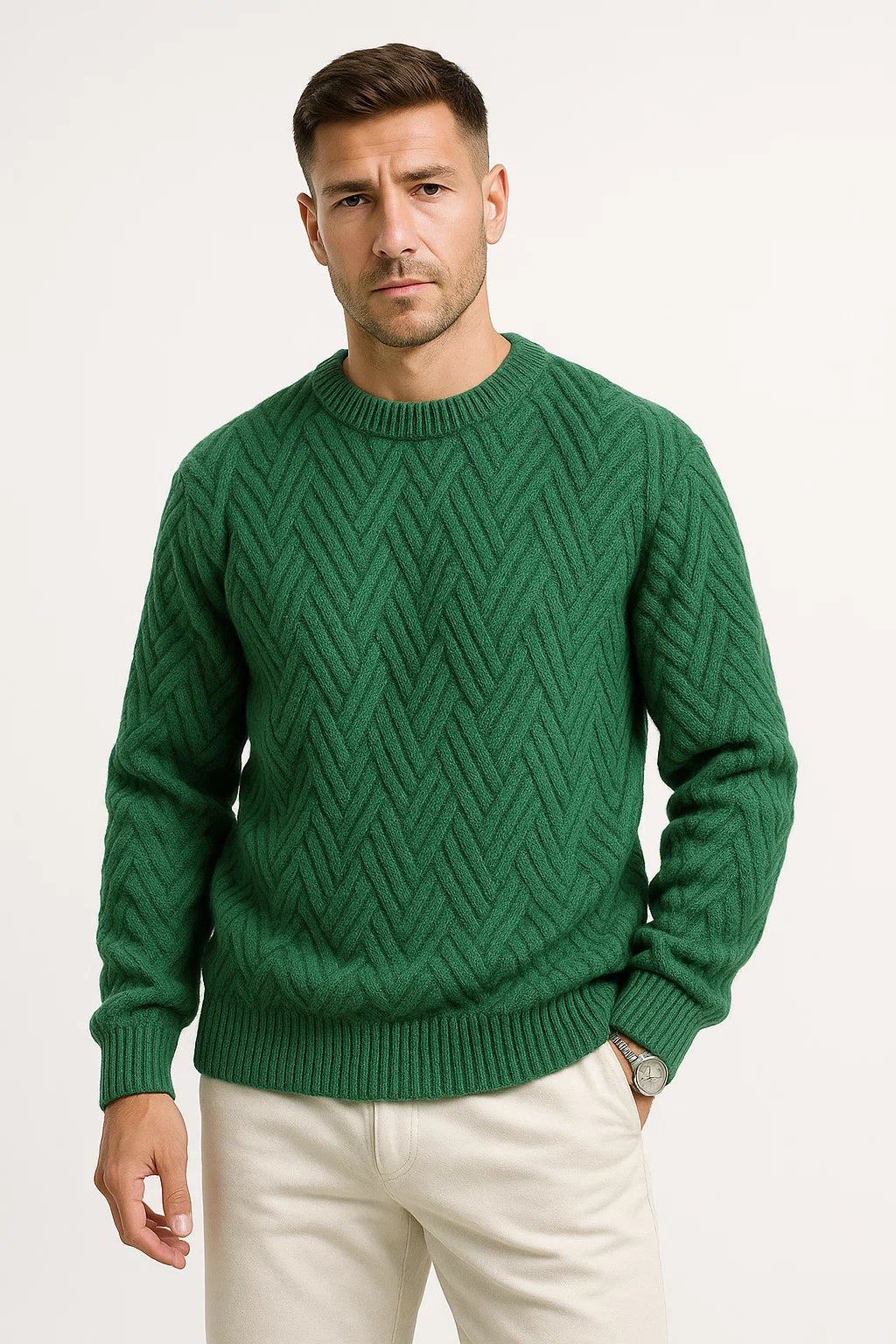 Mens Knit Sweater – Refined Pattern Everyday Style