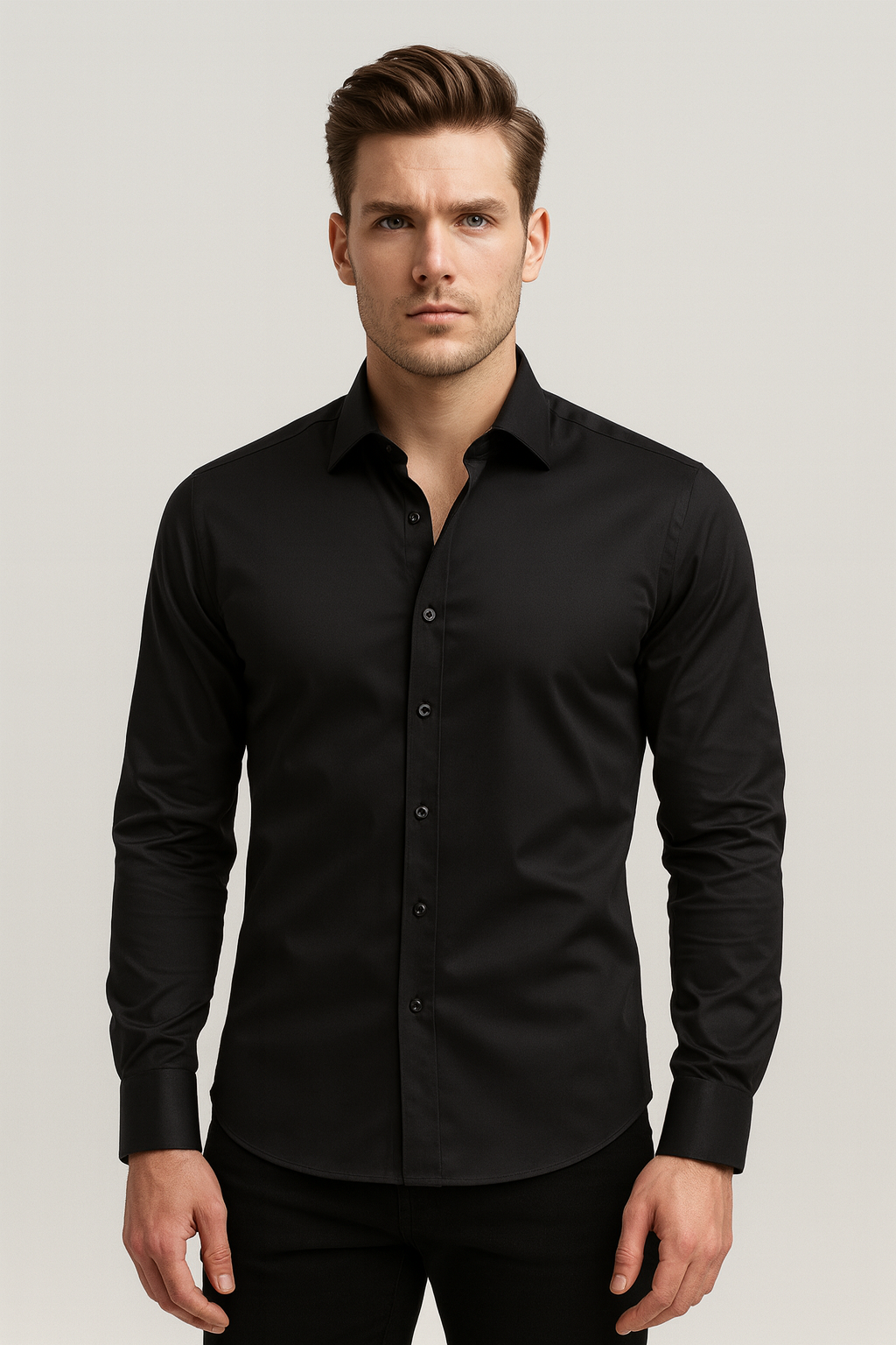 Mens Stretch Shirt – Slim Fit Wrinkle-Resistant Style