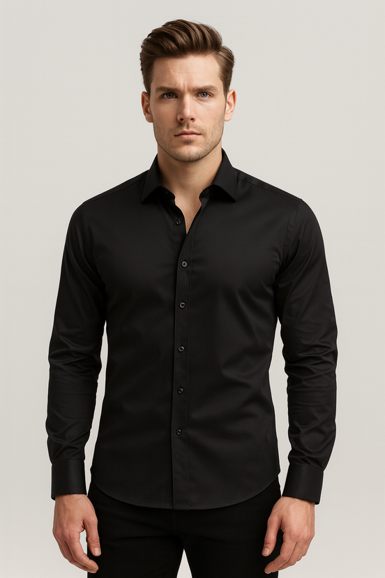 Mens Stretch Shirt – Slim Fit Wrinkle-Resistant Style