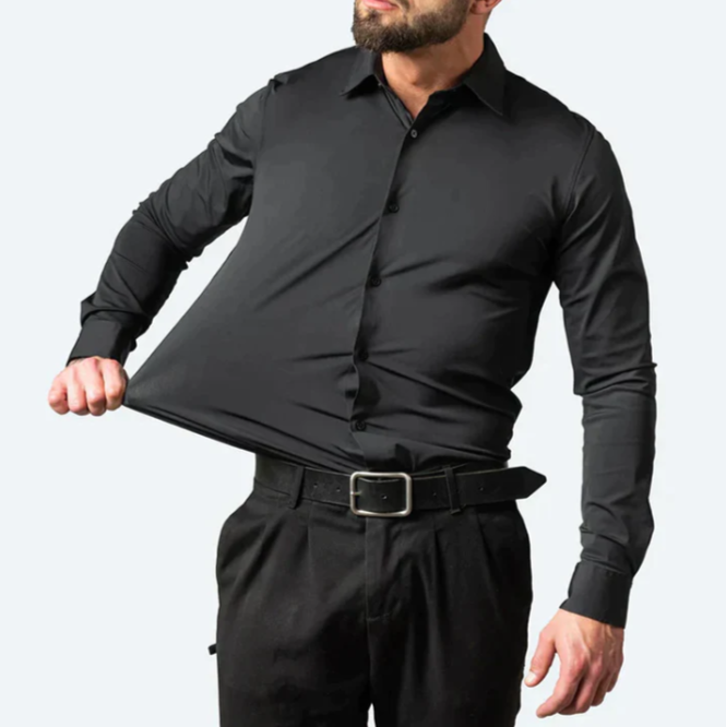 Mens Stretch Shirt – Slim Fit Wrinkle-Resistant Style