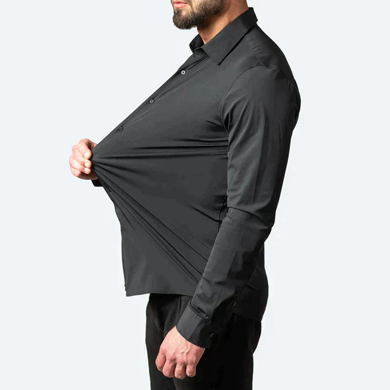 Mens Stretch Shirt – Slim Fit Wrinkle-Resistant Style