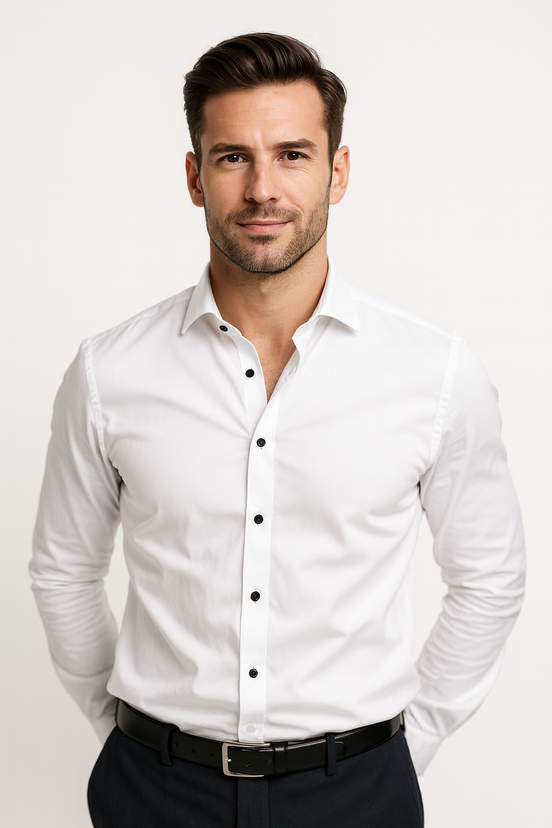 Mens Stretch Shirt – Slim Fit Wrinkle-Resistant Style