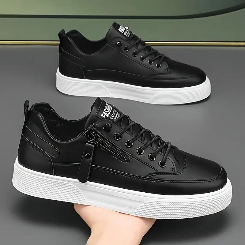 Kane – Mens Low Top Sneakers Lace Up Zip Casual Trainers Everyday Comfort