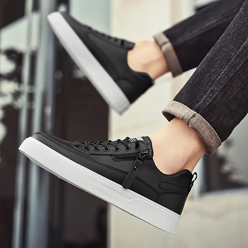 Kane – Mens Low Top Sneakers Lace Up Zip Casual Trainers Everyday Comfort