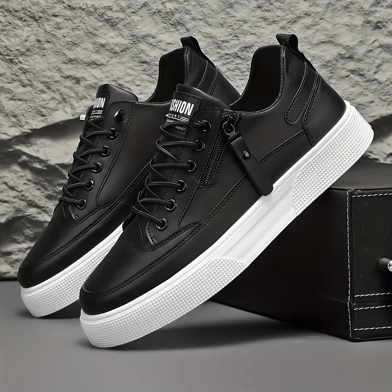 Kane – Mens Low Top Sneakers Lace Up Zip Casual Trainers Everyday Comfort