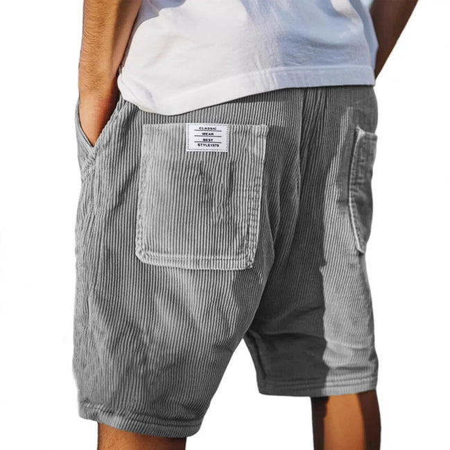 Mens Ribbed Corduroy Shorts - Tailored Fit Casual Style