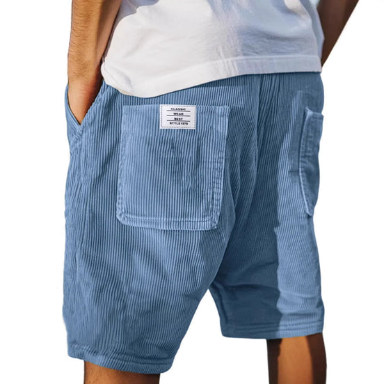 Mens Ribbed Corduroy Shorts - Tailored Fit Casual Style