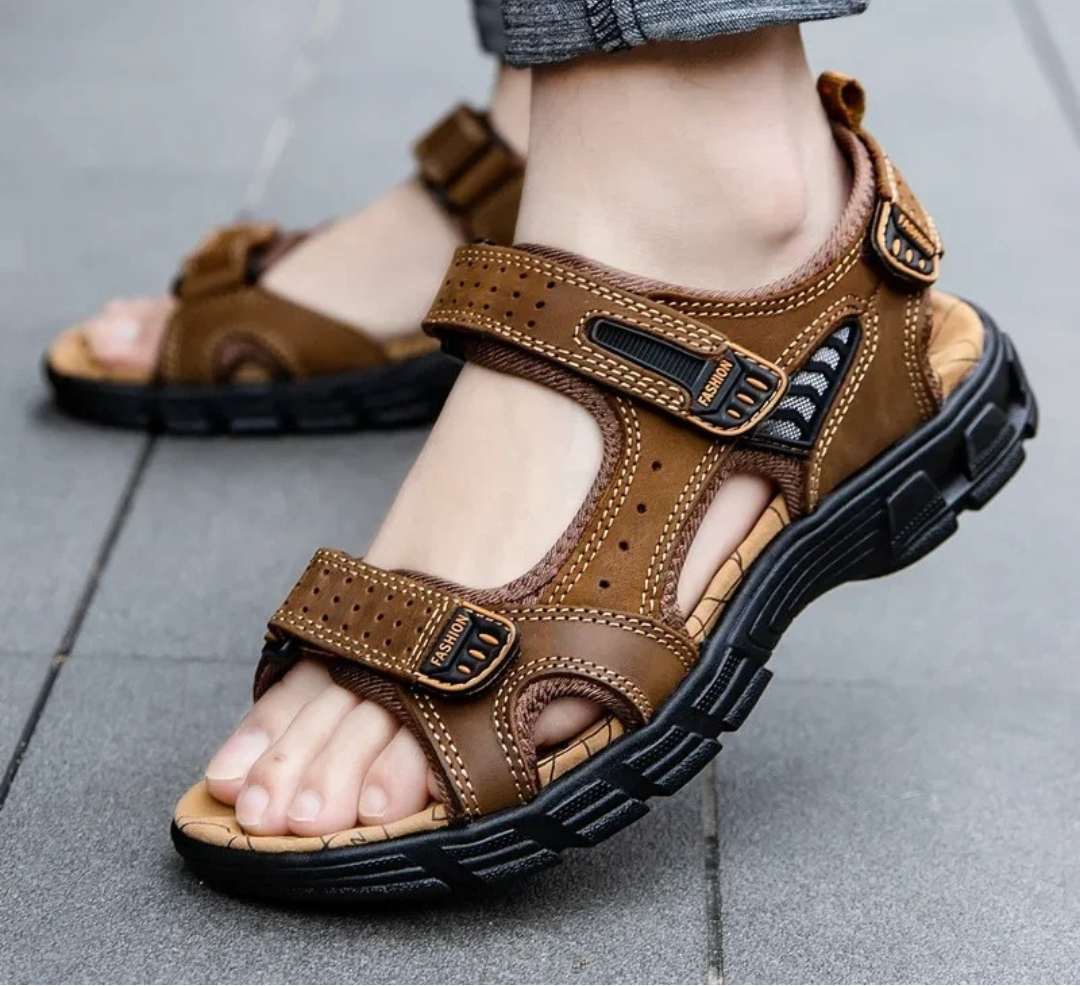 Mens Adjustable Sandals - 3-Way Adjustable Cushioned Straps