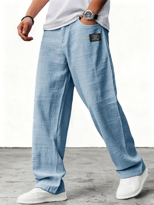 Mens Wide-Leg Trousers - Relaxed Everyday Style
