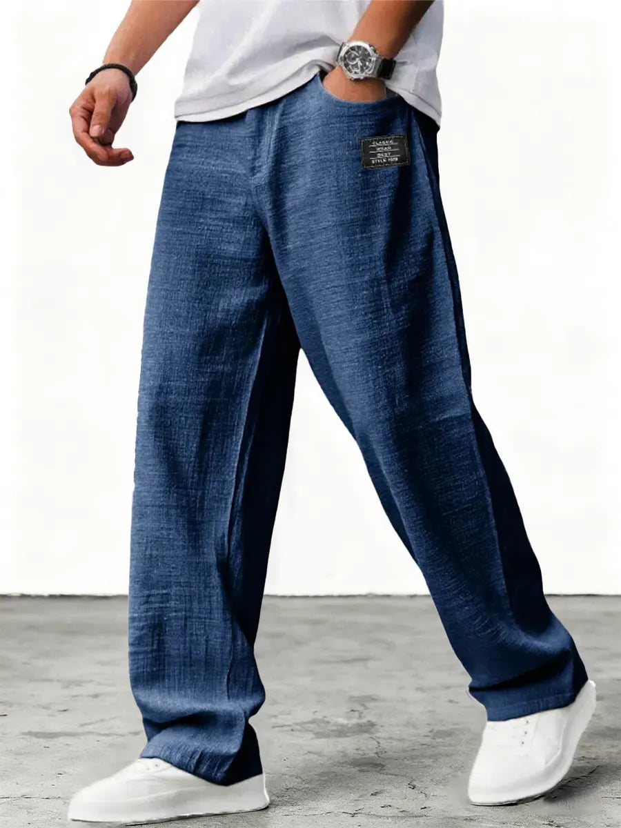 Mens Wide-Leg Trousers - Relaxed Everyday Style