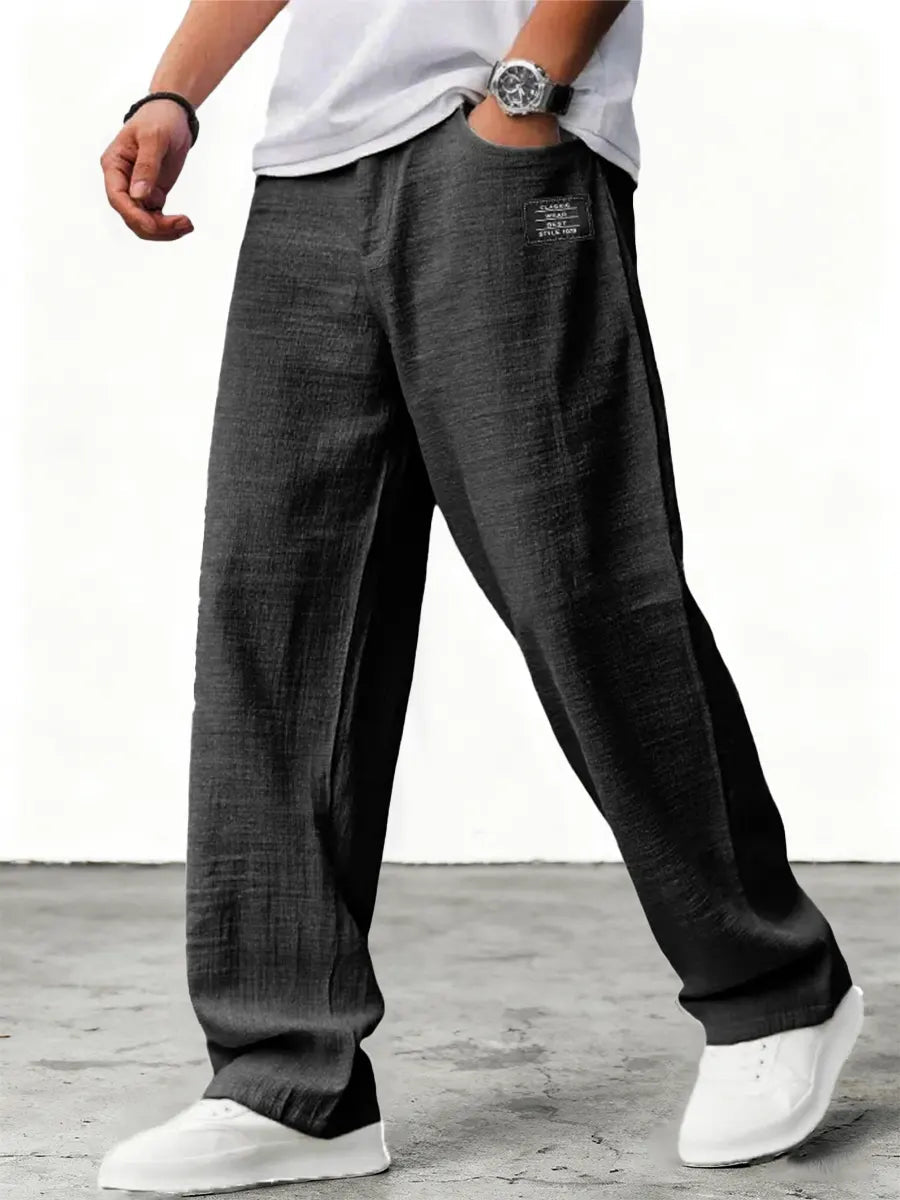 Mens Wide-Leg Trousers - Relaxed Everyday Style