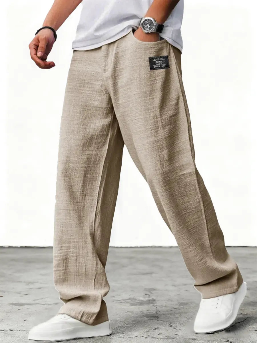 Mens Wide-Leg Trousers - Relaxed Everyday Style