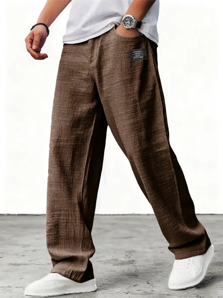 Mens Wide-Leg Trousers - Relaxed Everyday Style