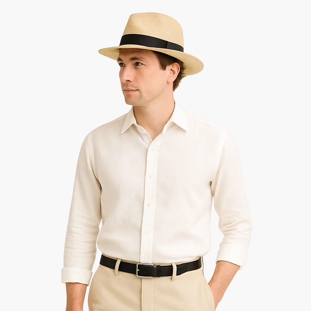 Mens Panama Straw Hat - Wide Brim Summer Style
