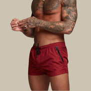 Mens Swim Shorts - Zip Pocket Drawstring Style