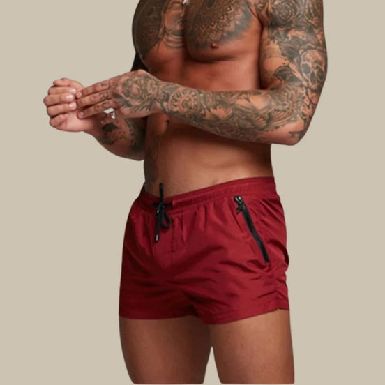 Mens Swim Shorts - Zip Pocket Drawstring Style