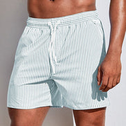 Mens Striped Swim Shorts - Drawstring Waist Summer Style