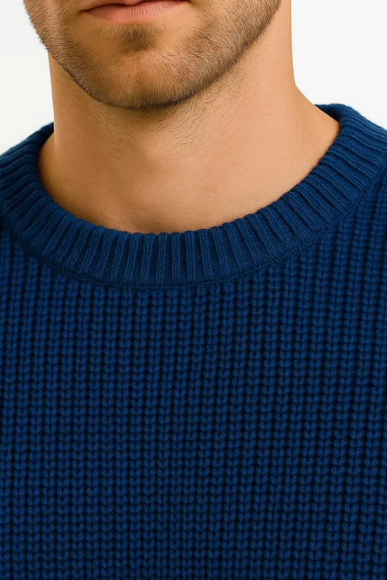 Mens Oversized Knit Sweater – Relaxed Ribbed Everyday Style