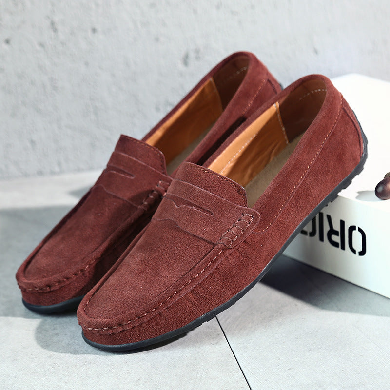 Womens Suede Loafers - Cushioned Slip-On Flats