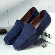 Womens Suede Loafers - Cushioned Slip-On Flats