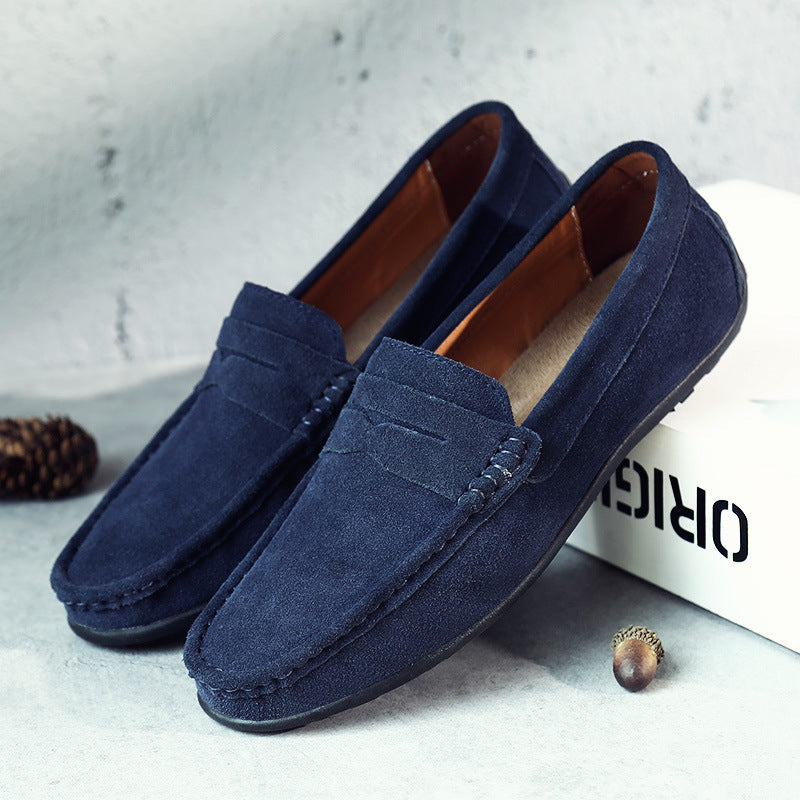 Womens Suede Loafers - Cushioned Slip-On Flats