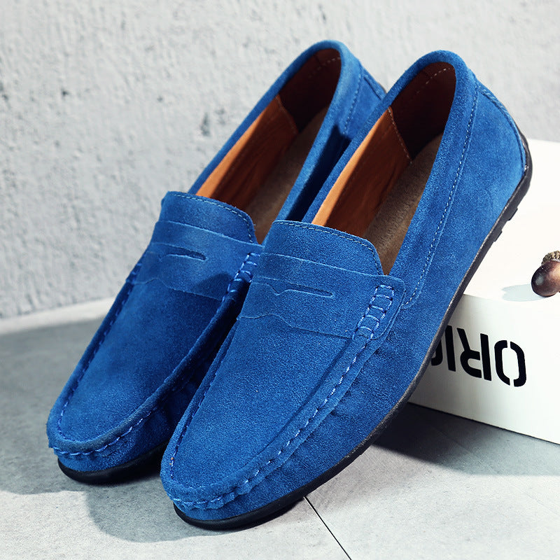 Womens Suede Loafers - Cushioned Slip-On Flats