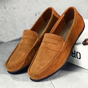 Womens Suede Loafers - Cushioned Slip-On Flats