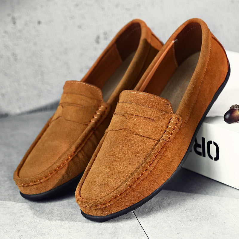 Womens Suede Loafers - Cushioned Slip-On Flats