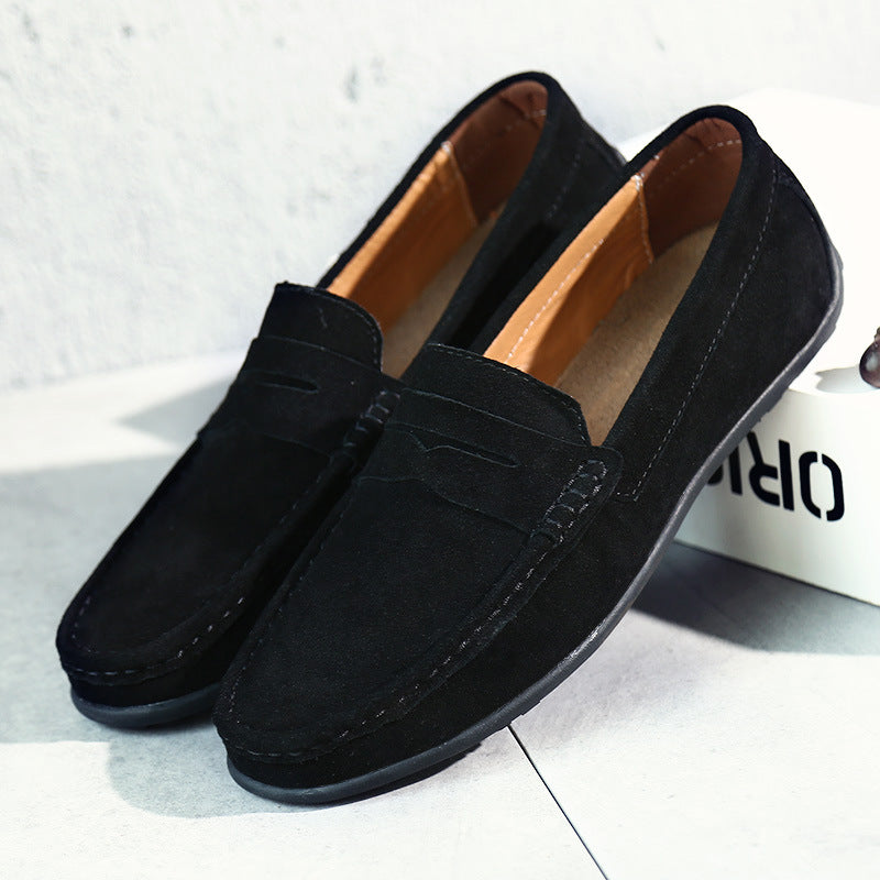 Womens Suede Loafers - Cushioned Slip-On Flats