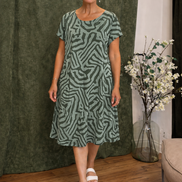 Womens Linen Midi Dress - Relaxed Summer Style
