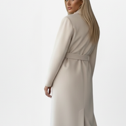 Womens Long Coat – Double-Breasted Tailored Elegance