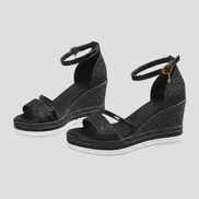 Womens Cushioned Platform Sandals - Contoured Footbed Slip-On