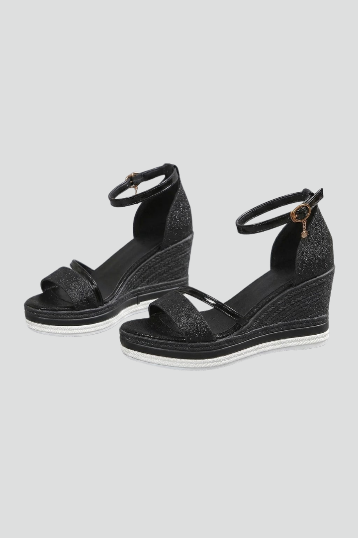 Womens Cushioned Platform Sandals - Contoured Footbed Slip-On