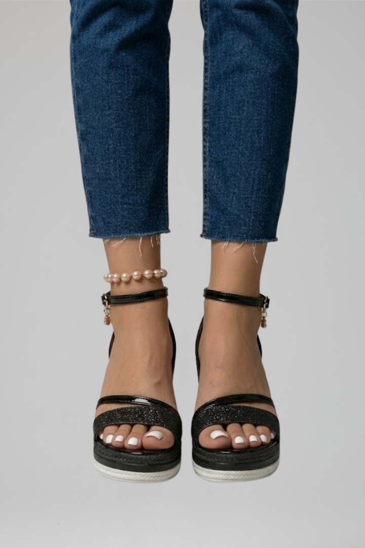 Womens Cushioned Platform Sandals - Contoured Footbed Slip-On