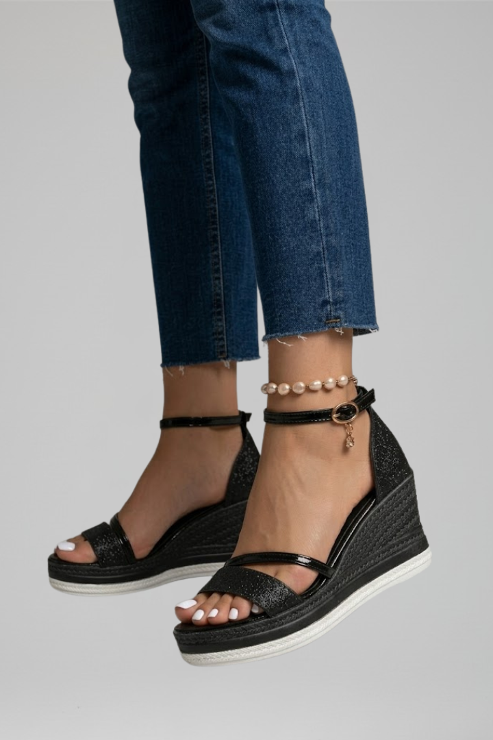 Womens Cushioned Platform Sandals - Contoured Footbed Slip-On