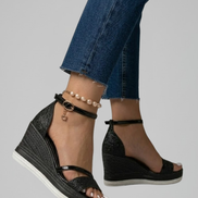 Womens Cushioned Platform Sandals - Contoured Footbed Slip-On